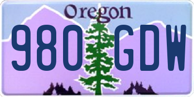 OR license plate 980GDW