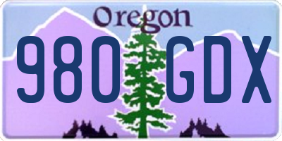 OR license plate 980GDX
