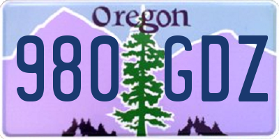 OR license plate 980GDZ