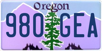 OR license plate 980GEA