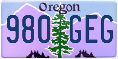 OR license plate 980GEG