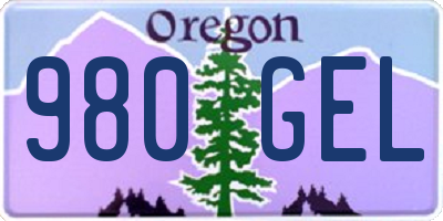 OR license plate 980GEL