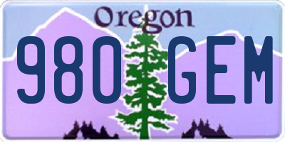 OR license plate 980GEM