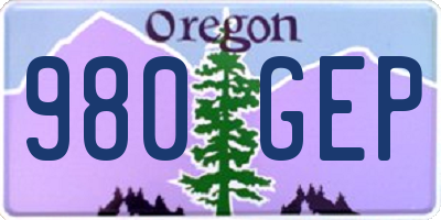 OR license plate 980GEP