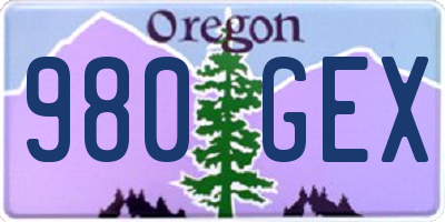 OR license plate 980GEX