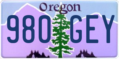 OR license plate 980GEY