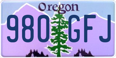 OR license plate 980GFJ