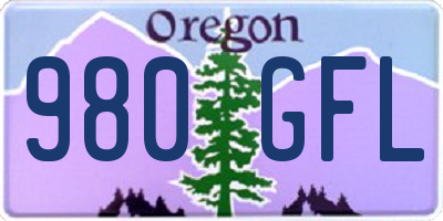 OR license plate 980GFL