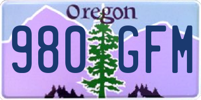 OR license plate 980GFM