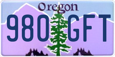 OR license plate 980GFT