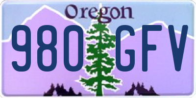 OR license plate 980GFV