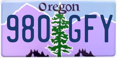 OR license plate 980GFY