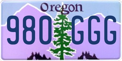 OR license plate 980GGG