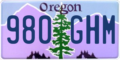 OR license plate 980GHM