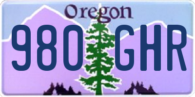 OR license plate 980GHR