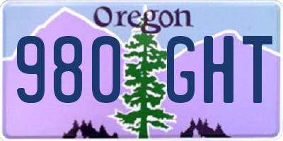OR license plate 980GHT