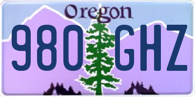 OR license plate 980GHZ