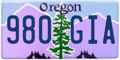 OR license plate 980GIA