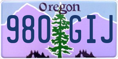 OR license plate 980GIJ