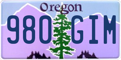 OR license plate 980GIM