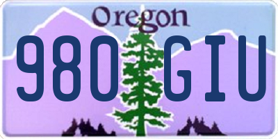 OR license plate 980GIU
