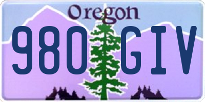 OR license plate 980GIV
