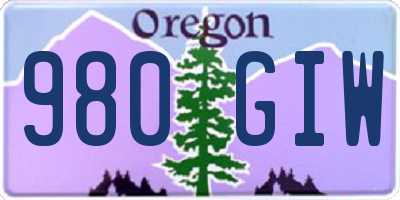 OR license plate 980GIW