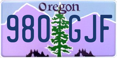 OR license plate 980GJF