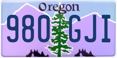 OR license plate 980GJI