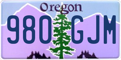 OR license plate 980GJM