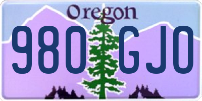 OR license plate 980GJO