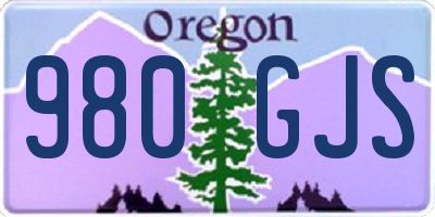 OR license plate 980GJS