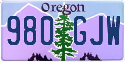 OR license plate 980GJW