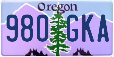 OR license plate 980GKA