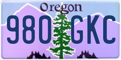 OR license plate 980GKC