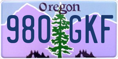 OR license plate 980GKF
