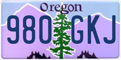 OR license plate 980GKJ