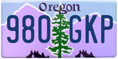 OR license plate 980GKP