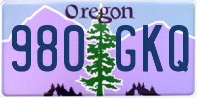 OR license plate 980GKQ