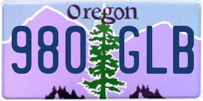 OR license plate 980GLB
