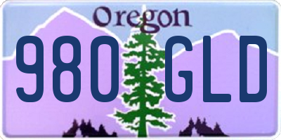 OR license plate 980GLD