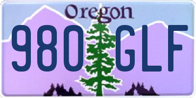 OR license plate 980GLF