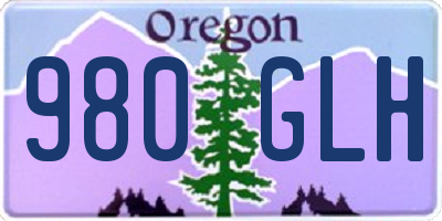 OR license plate 980GLH