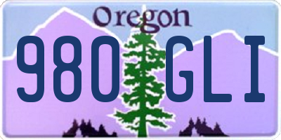 OR license plate 980GLI