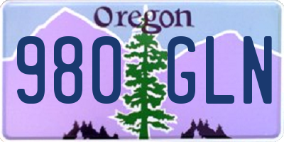 OR license plate 980GLN