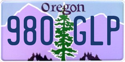 OR license plate 980GLP