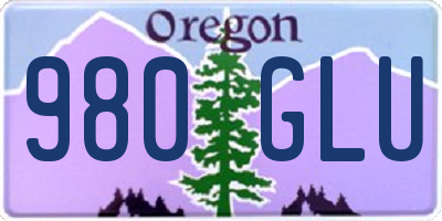 OR license plate 980GLU