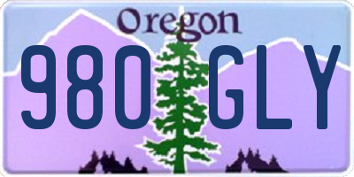 OR license plate 980GLY