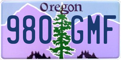 OR license plate 980GMF
