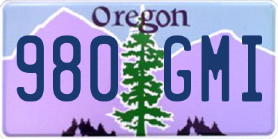 OR license plate 980GMI